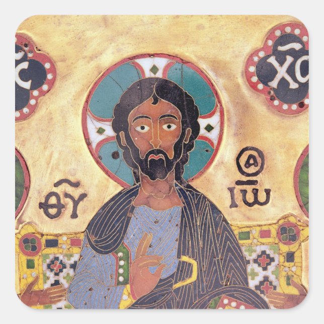 Christ Enthroned Square Sticker (Front)