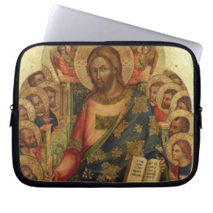Christ Enthroned with Saints and Angels Handing th Laptop Sleeve