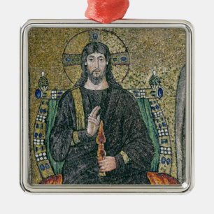 Christ enthroned with the angels metal ornament