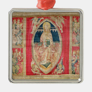 Christ enthroned with the apocalyptic beasts metal tree decoration