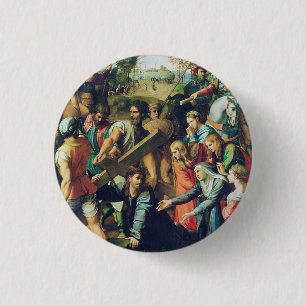 Christ Falling on the Way to Calvary 3 Cm Round Badge