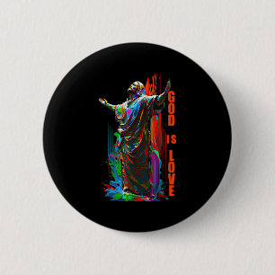 Christ God Is Love Graffiti Design For Christian J 6 Cm Round Badge