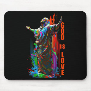 Christ God Is Love Graffiti Design For Christian J Mouse Pad