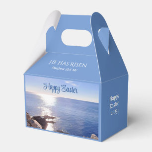 Christ has Risen Photo of Ocean Happy Easter Favour Box