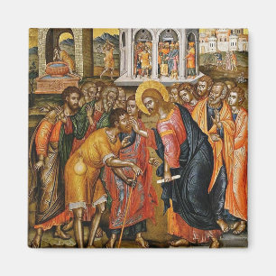 Christ Healing the Blind by Emmanuel Tzanes Magnet