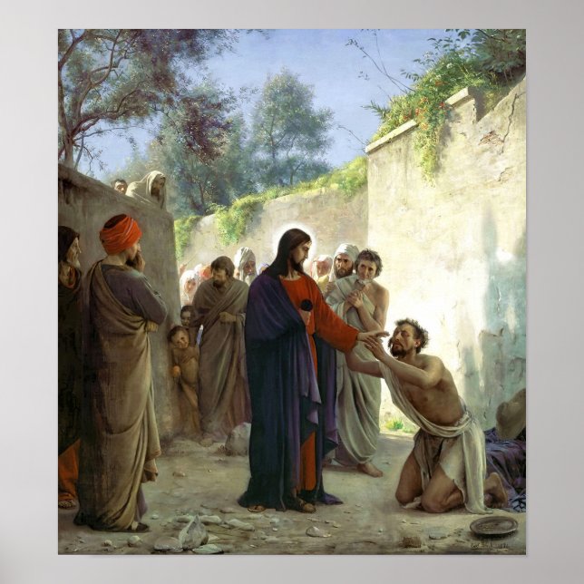 Christ Healing the Blind Man Poster (Front)