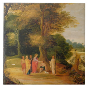 Christ Healing the Blind Man Tile