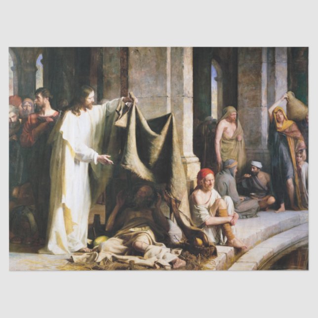 Christ Healing the Sick at Bethesda by Carl Bloch Tissue Paper (Front)