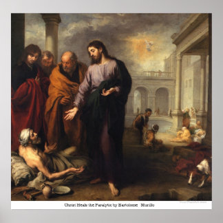 Christ Heals the Paralytic by Bartolome  Murillo Poster