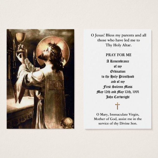 CHRIST HIGH PRIEST ALTAR ORDINATION  HOLY CARDS (Front & Back)