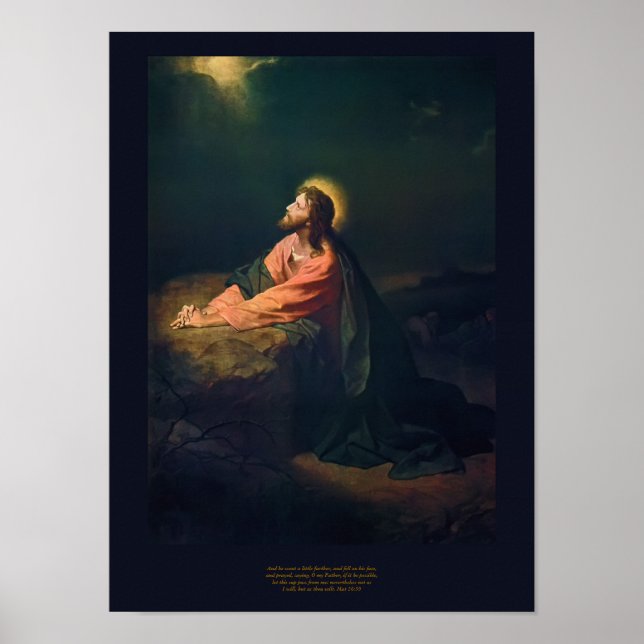 Christ in Gethsemane - Heinrich Hofmann 1890 Poster (Front)