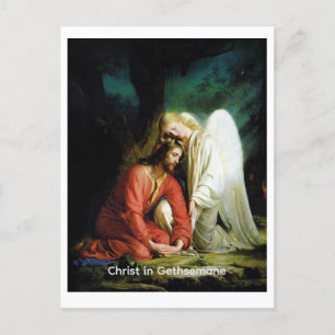Christ in Gethsemane (labelled) Holiday Postcard
