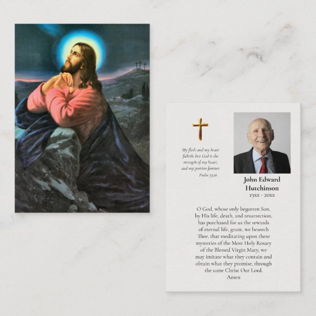 Christ in Gethsemane Memorial Prayer Card (Front/Back)