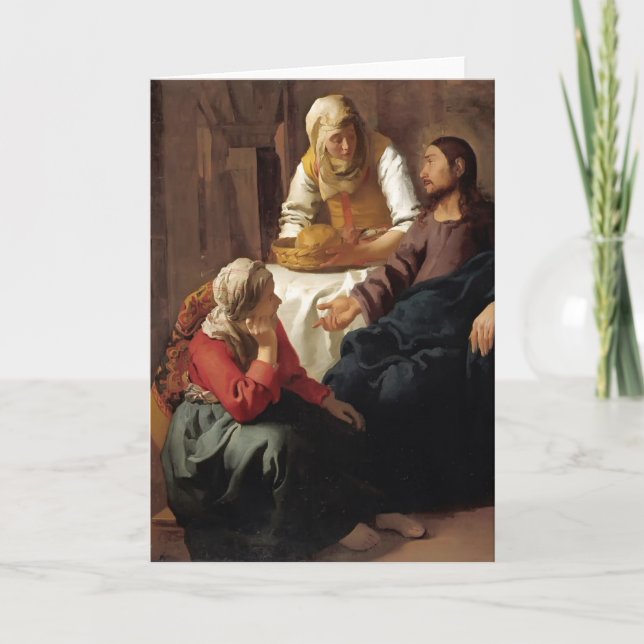 Christ in House of Martha,Mary by Johannes Vermeer Card (Front)