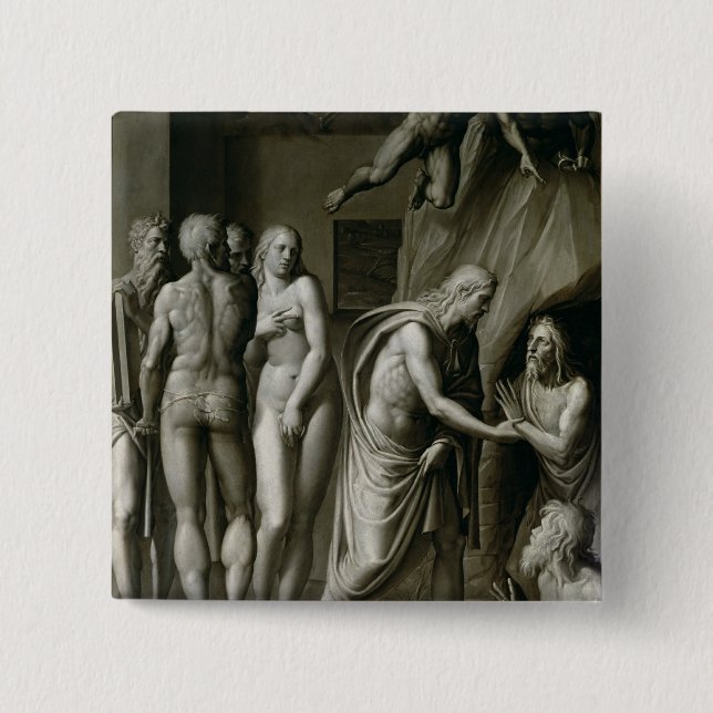 Christ in Limbo 15 Cm Square Badge (Front)