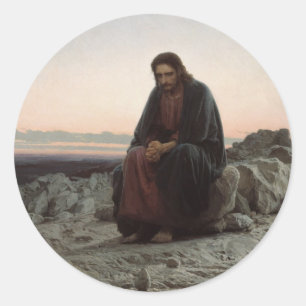 Christ in the Desert Classic Round Sticker