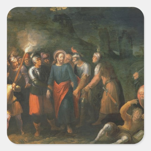 Christ in the Garden of Gethsemane Square Sticker (Front)