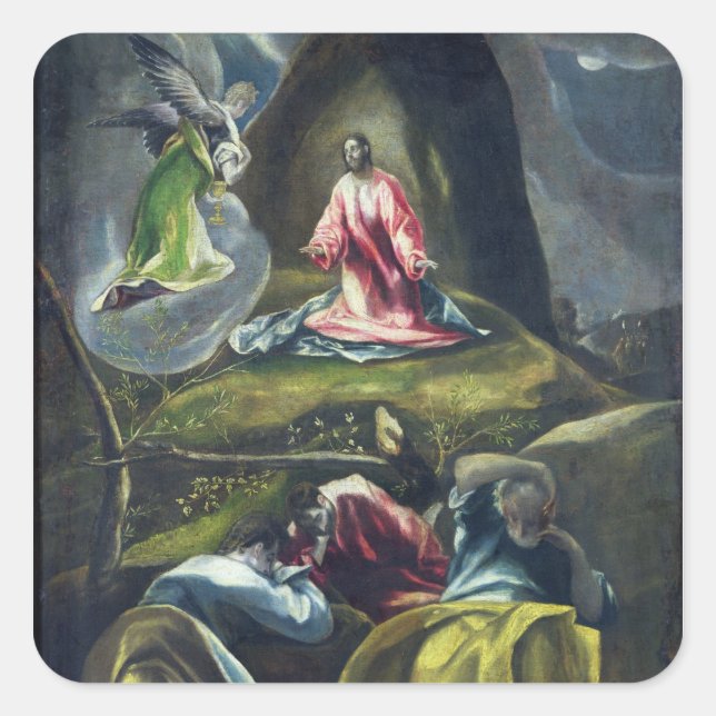 Christ in the Garden of Olives Square Sticker (Front)