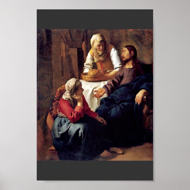 Christ In The House Of Martha And Mary,  By Vermee Poster (Front)