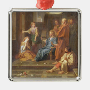 Christ in the House of Martha and Mary Metal Ornament