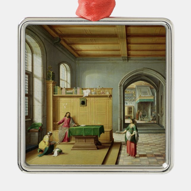 Christ in the House of Martha and Mary Metal Tree Decoration (Front)