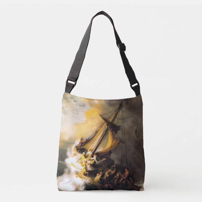 Christ in the Storm on Sea of Galilee- Rembrandt Crossbody Bag (Front)