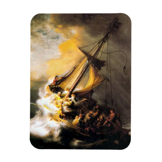Christ in the Storm on Sea of Galilee- Rembrandt Magnet (Vertical)