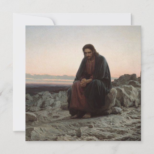 Christ in the Wilderness (by Ivan Kramskoi) Card (Front)
