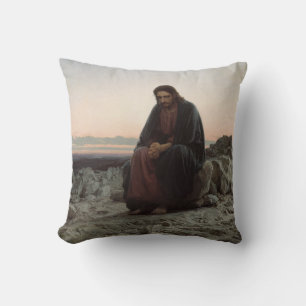 Christ in the Wilderness (by Ivan Kramskoi) Cushion