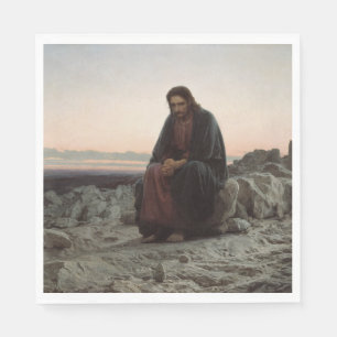 Christ in the Wilderness (by Ivan Kramskoi) Napkin