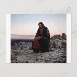 Christ in the Wilderness, Ivan Kramskoi Postcard