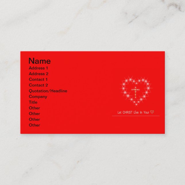 Christ in Your Heart Business Card (Front)