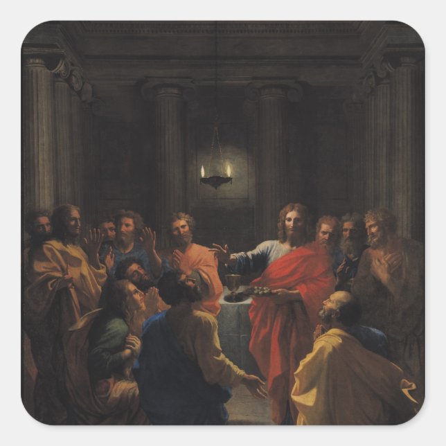 Christ Instituting the Eucharist Square Sticker (Front)