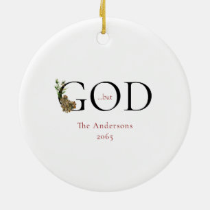 Christ is Born Christian Custom Christmas  Ceramic Ornament