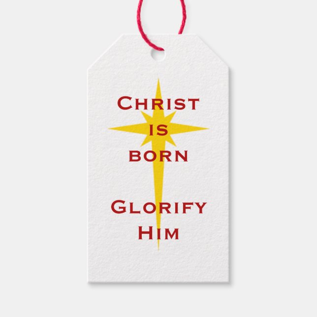 Christ is born!  Christmas gift tag (Front)