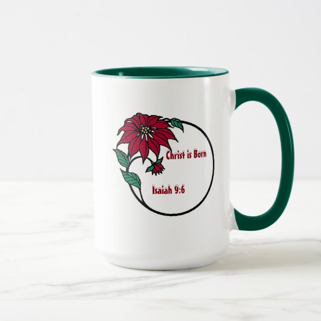 Christ is Born Customise It Christmas Mug (Right)