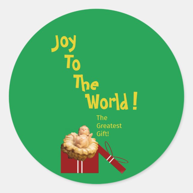 Christ is born! The gift is given! on a Classic Round Sticker (Front)