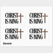 Christ is King | Black Text and Brown Wood Cross 