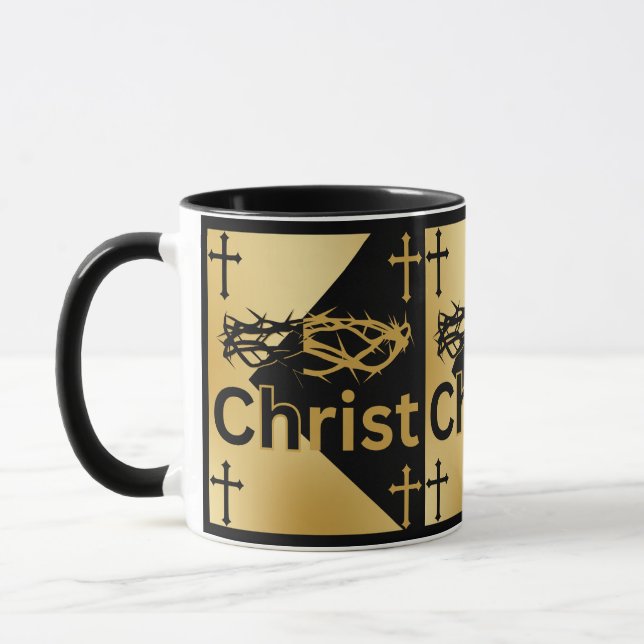Christ Is King Crown Bible Quote Scripture Faith Mug (Left)