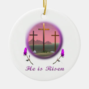 Christ is Risen Ceramic Ornament