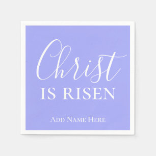 Christ is Risen Custom Blue Bell Christian Easter Napkin