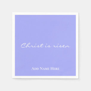 Christ is Risen Custom Purple Christian Easter Napkin