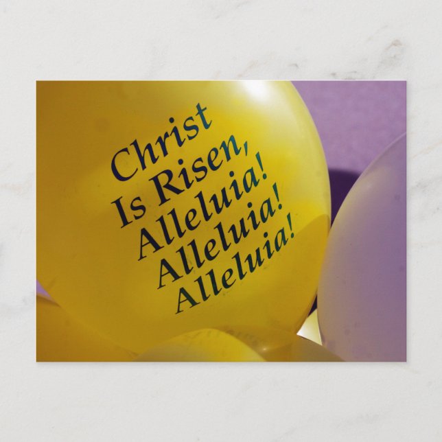 Christ is Risen--Easter Balloon Holiday Postcard (Front)