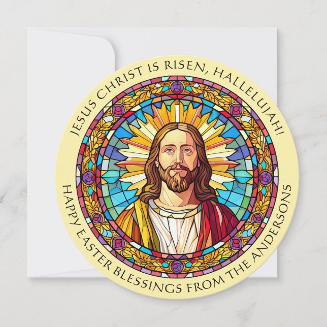 Christ Is Risen Religious Catholic Easter  Holiday Card (Front)