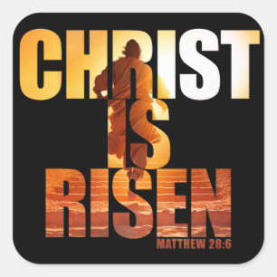 Christ Is Risen - Resurrection of Jesus Easter Square Sticker