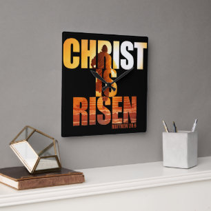 Christ Is Risen - Resurrection of Jesus Easter Square Wall Clock