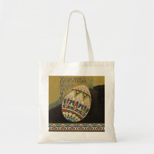 Christ Is Risen Vintage Russian Easter Egg Tote Bag
