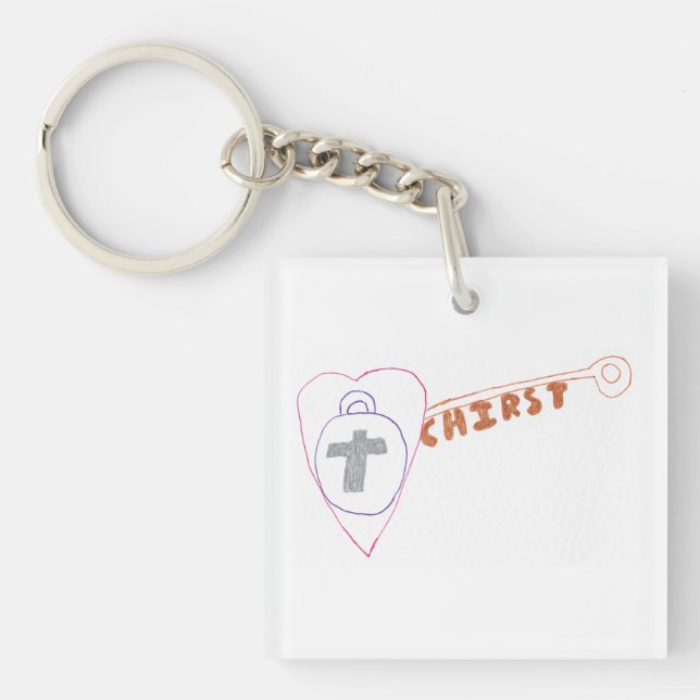 Christ is the Key Square Key Ring (Front)