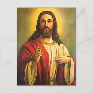 Christ Jesus Blessing Sending His Love Postcard