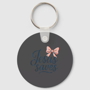 Christ Jesus Saves Bow Christian Girl Toddler God  Key Ring